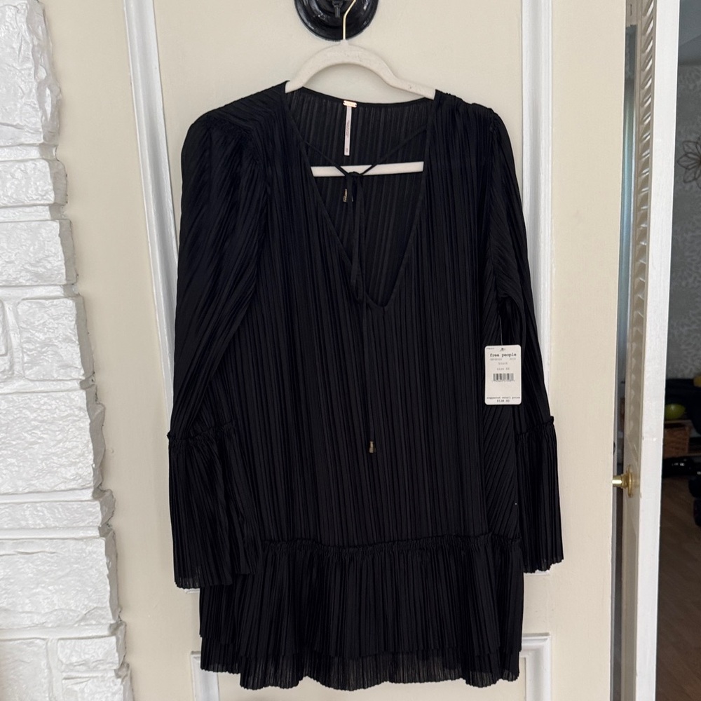 Free People Black Pleated Dress